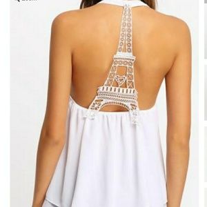 OOS! Eiffel tower back tank top